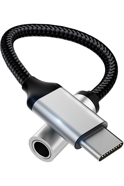 erorex Usb C To 3.5Mm Audio Headphone Jack Adapter Usb Type C Male To 3.5Mm Hifi Dac Braided Cable Cord