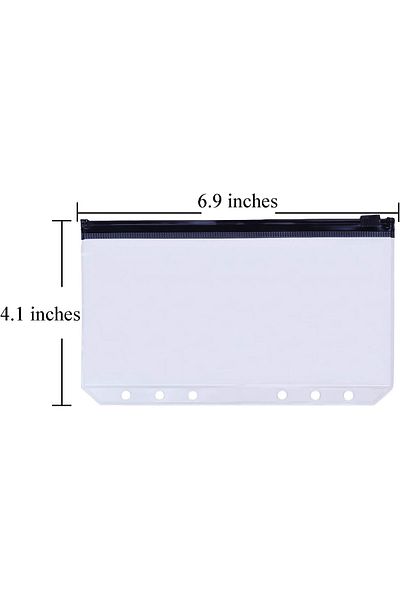 erorex 12Pcs Binder Pockets A6 Size Multicolor Zipper Folders For 6 Ring Binder Notebook Loose Leaf Bags