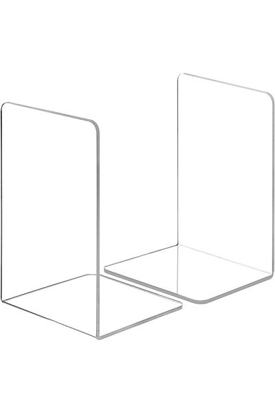 erorex Book Ends Decorative Clear Acrylic Book Ends Supports For Bookrack Bookcase Desk Books Unique
