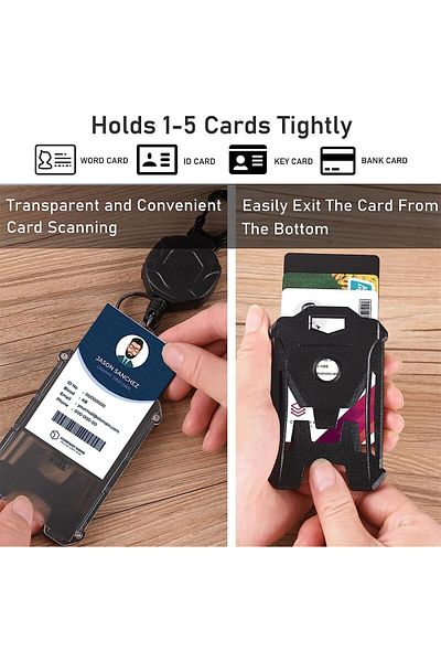 erorex Retractable Badge Holders Tactical Id Card Holder With Heavy Duty 31.5 Inch Retractable Badge Reel