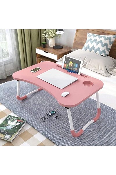 erorex Laptop Desk Bed Foldable Lazy Small Table Pink