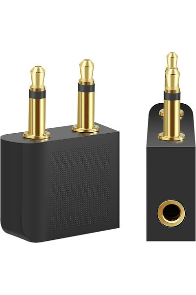 erorex 2 عبوة من كابل مضفر من نوع C إلى USB C إلى 3.5 مم، بطول 22 سم وبطول 0.7 قدم، محول سماعة رأس للسيارة، محول AUX للصوت