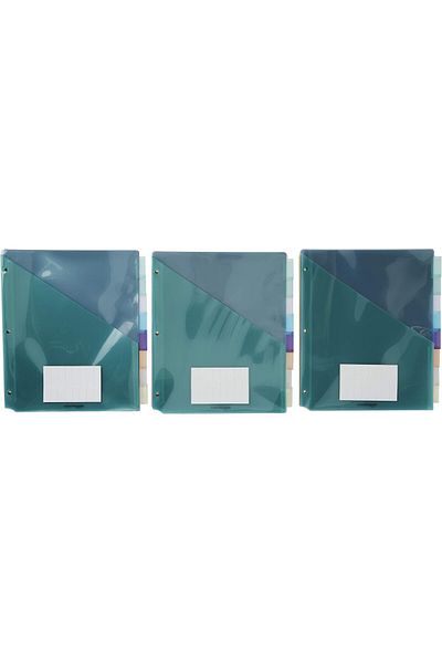 erorex Two Pocket Plastic Dividers 8 Tab Set Multicolor Pack Of 3 Sets