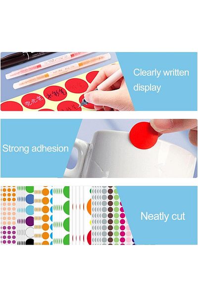 erorex 4440 Pcs Colorful Round Dot Stickers 30 Sheets Multi Size Self Adhesive Colored Sticky Dots Easy