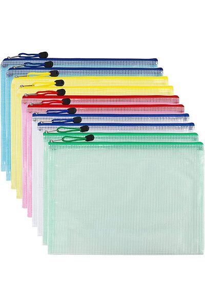 erorex 6 Pack Mesh Zipper Pouch Bags Zipper File Puzzle Bag For Organizing Storage Letter Size A4 Size