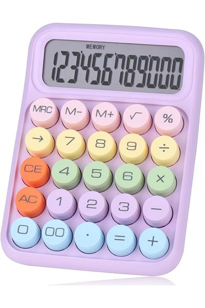 erorex Big Button Calculator Mechanical Switch Calculator With 12 Digit Large Lcd Display Colorful Candy