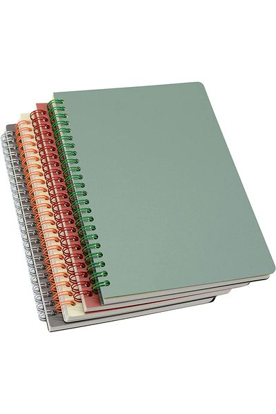 erorex Spiral Notebooks 4 Pack 4 Subject College Ruled Paper A5 8.3X5.9Inch Thick Plastic Hardcover 80