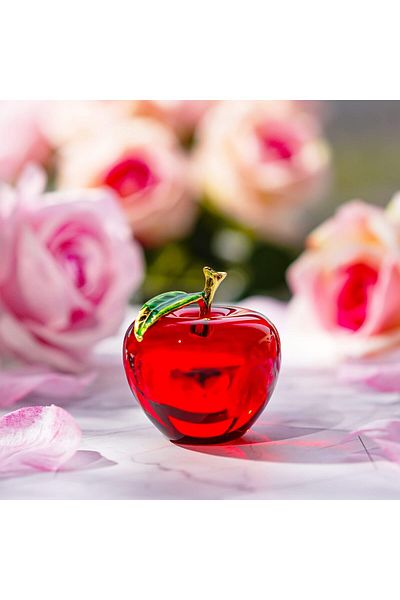 erorex Red H And D Glaze Crystal Paperweight Craft Decoration Red
