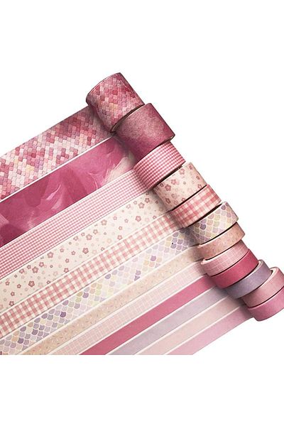 erorex 12 Rolls Washi Tape Set Modern Arts Decorative Tapes Gray Pink Blue Masking Tape Sets For Craft