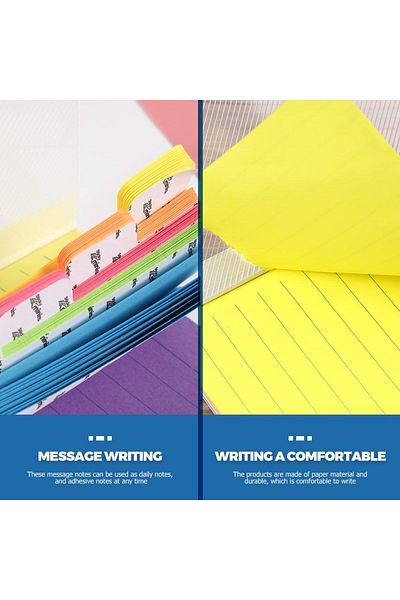 erorex Sticky Notes Set 2 Pcs Tabbed Self Stick Note Lined Bright Colors Sticky Tabs Divider Sticky Notes