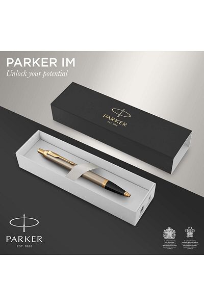 erorex 8369 Im Brushed Trim Ballpoint Pen Gift Box Metal Gold