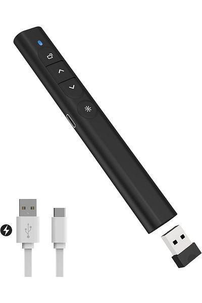 erorex Presentation Clicker Rechargeable Powerpoint Clicker Wireless Presenter Remote 2.4Ghz Hyperlink
