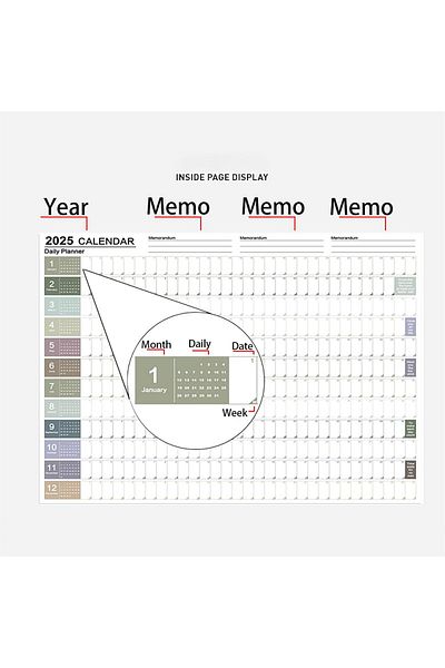 erorex 2025 Calendar Planner Sheet Wall Calendar Yearly Daily Schedule Poster Calendar To Do List Annual