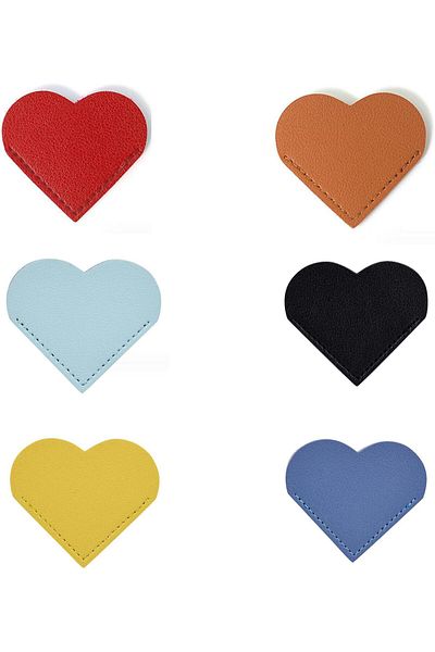 erorex Heart Shape Leather Bookmarks Pu Leather Corner Bookmarks Page Markers For Women Men Teacher
