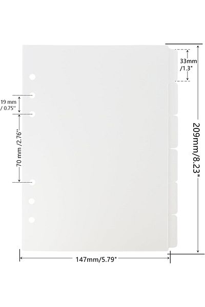 erorex 2 Pack A5 Binder Dividers 6 Tabs Clear Plastic Binder Index Tabs Planner Divider For Round Ring