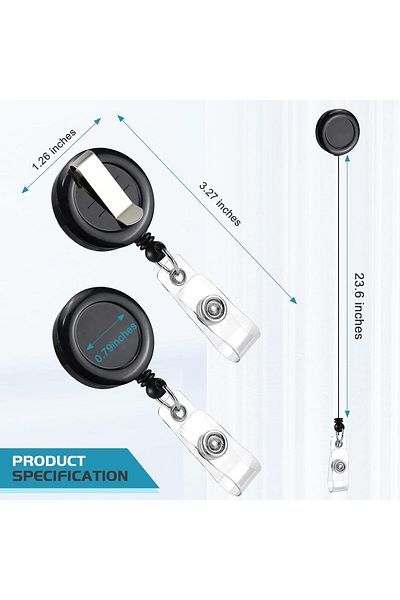 erorex 5 Pcs Retractable Name Badge Holder Reel With Belt Clip Badge Reel Retractable For Teachers