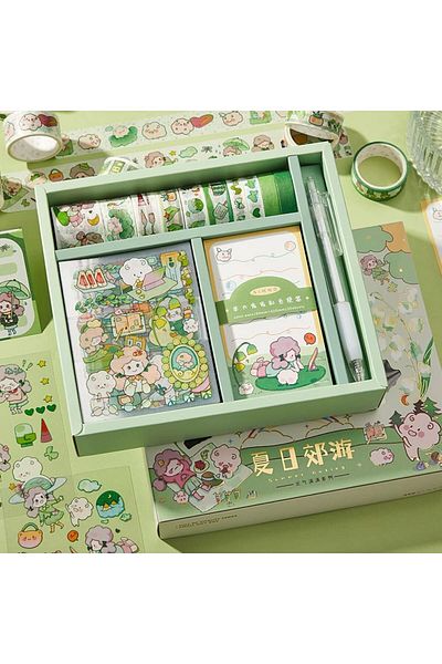 erorex Washi Tape Memo Pad Stickers Set 10 Rolls Washi Masking Tape 10 Sheets Stickers 30 Sheet Memo Note