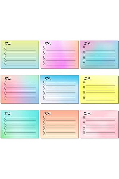 erorex 9 Pcs To Do List Sticky Notes Assorted Colors Lined Sticky Notes Self Stick Note Pads Adhesive Memo