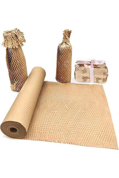 erorex Honeycomb Packing Paper 12 Inch X 65' Honeycomb Cushioning Wrap Roll For Moving Shipping Packaging