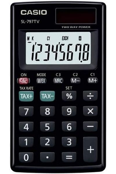 erorex 8 Digits Portable Calculator Sl797Tv Bk Black