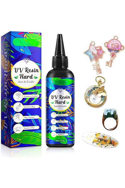 erorex Uv Resin Hard 100G Upgraded Crystal Clear Uv Curing Epoxy Resin For Jewelry Making And Craft