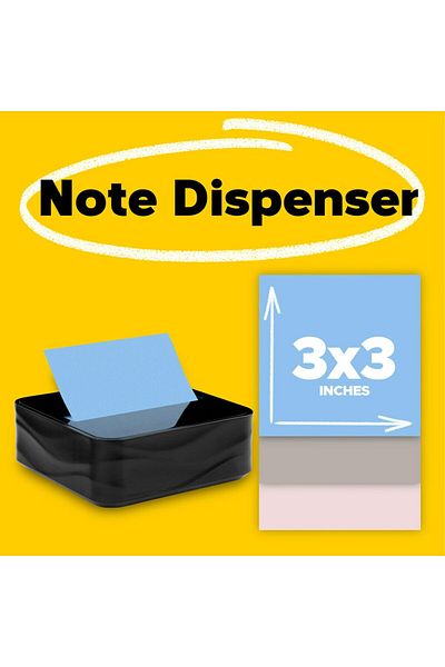erorex Note Dispenser Modern Black Pack Includes Dispenser And 3 Super Sticky Pop Up Sticky Notes Pads 2X