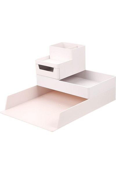 erorex Desk File Organizer Stackable Letter Tray Paper Organizer Plastic Grey 3 Tier Approx. 12.58 X 9.43