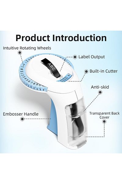 erorex Embossing Label Maker With 6 Label Tapes Omega Home Embossing Label Maker Using With 3D Plastic