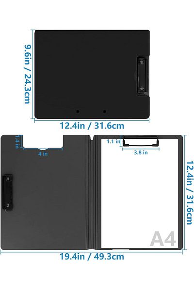 erorex A4 Foldable Clipboards 2 Pack 360 Degree Flip Cover File Folder Double Clip Pp Material Ideal For