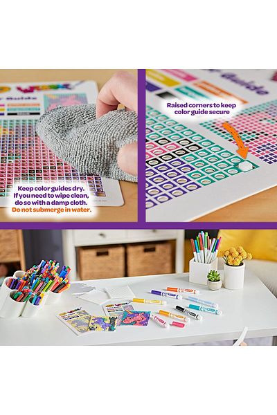 erorex Wixels Unicorn Activity Kit Pixel Art Coloring Set Gift For Kids Ages 6 7 8 9