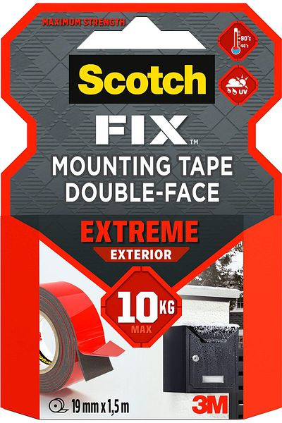 erorex Extreme Exterior Double Face Mounting Tape Red And Black 19Mm X 1.5M