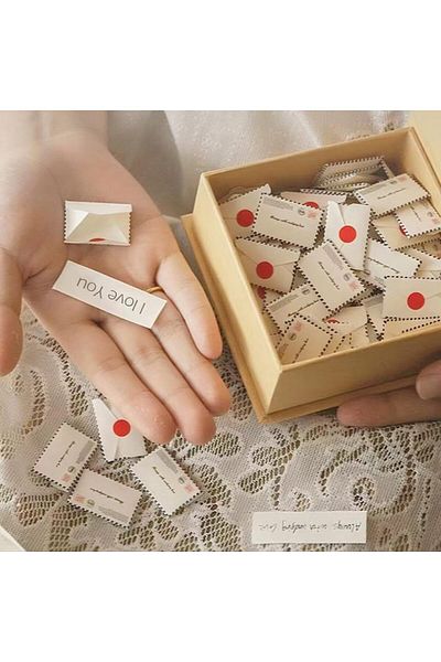 erorex Love Letter Box 100Pcs Diy Mini Cards With Envelopes Tiny Love Box I Love You Gifts For Him Her