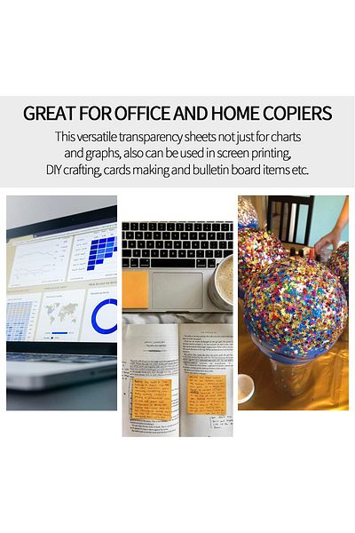 erorex 30 Sheets Transparency Film Paper 8.5X11 Inches Transparent Film For Ink Jet Printer 100 Percent
