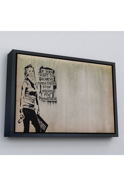 Harita Sepeti Banksy με χρυσό πλαίσιο, εάν θέλετε να κάνετε μεγάλες εργασίες, αφήστε το να επιβάλλετε το ζωγραφική