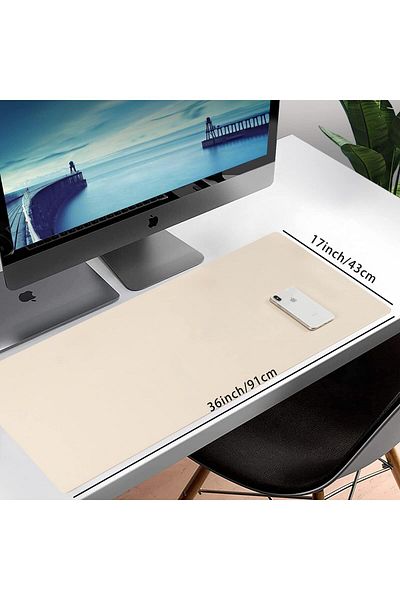 erorex Leather Desk Pad Blotter 36X17 Inch Big Keyboard Mouse Pad Waterproof Non Slip Writing Desk