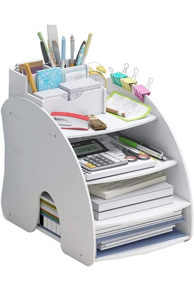 erorex Desk Organizer 4 Tier Desk Letter Tray Set Stackable Desk Organizer For Books Magazines Folders A4