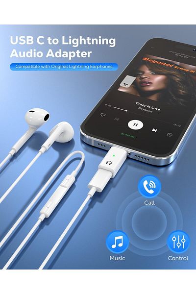 erorex Lightning And Usb C To 3.5Mm Headphone Jack Adapter Usb C And Lightning To Aux Adapter For