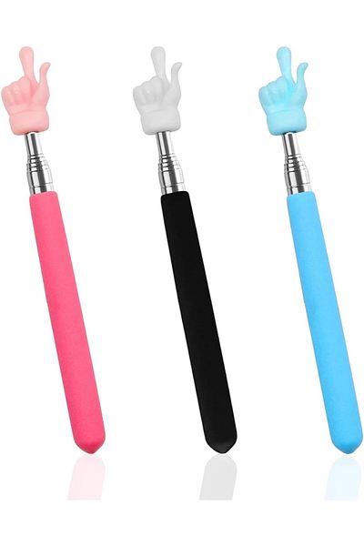 erorex 3 Pcs Telescopic Teachers Pointers Teacher Pointer Sticks Finger，Extendable Hand Pointer Mini