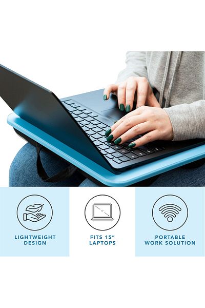 erorex Compact Lap Desk Alaskan Blue Fits Up To 13.3 Inch Laptops Style No. 43103