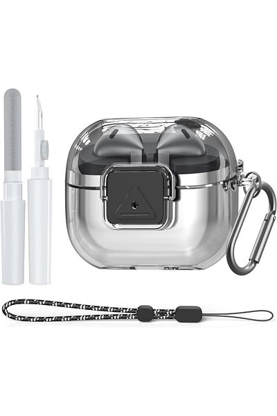 erorex Clear Case For Sennheiser Momentum 4 3 Wireless Earbuds Full Body Shockproof With Carabiner Hard