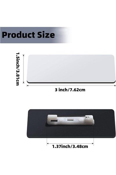 erorex 16 Pieces Sublimation Name Tag Diy Blank Id Name Badge With Round Corners Pin Custom Personalized