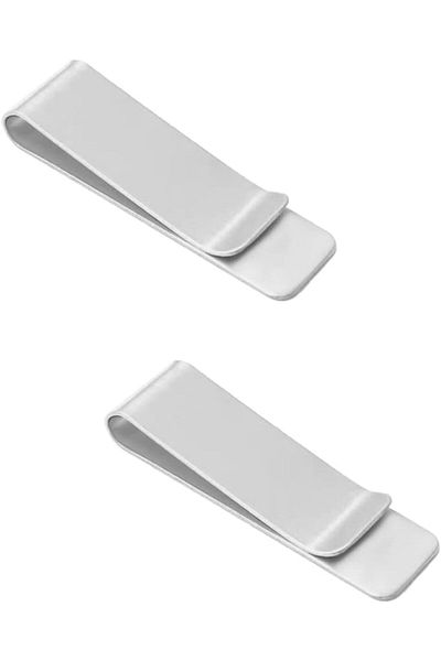 erorex Money Clips 2 Pcs Stainless Steel Money Clip Metal Slim Money Clip Silver Money Clip For Cash