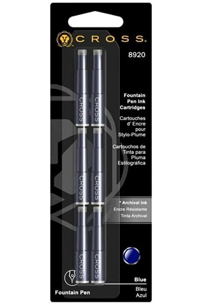 erorex Fountain Pen Cartridge Ink Refills Blue Ink Cartridges 6 Per Card 8920