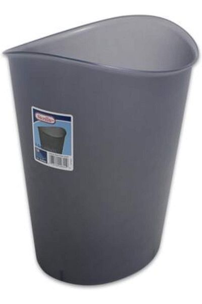 erorex 10311H06 سلة مهملات بيضاوية سعة 3 جالون وسعة 11.4 لتر رمادي وأسود