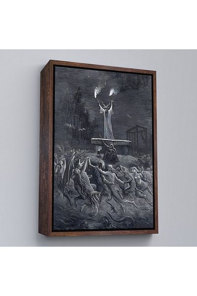 Harita Sepeti Pictură de perete Dance of the Sabbath cu cadru alb, Gustave Dore