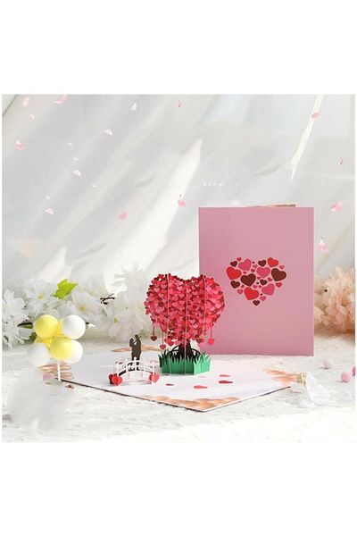 erorex Love Tree Valentine Greeting 3D Pop Up Card Creative Valentine'S Day Card Unique Happy Anniversary