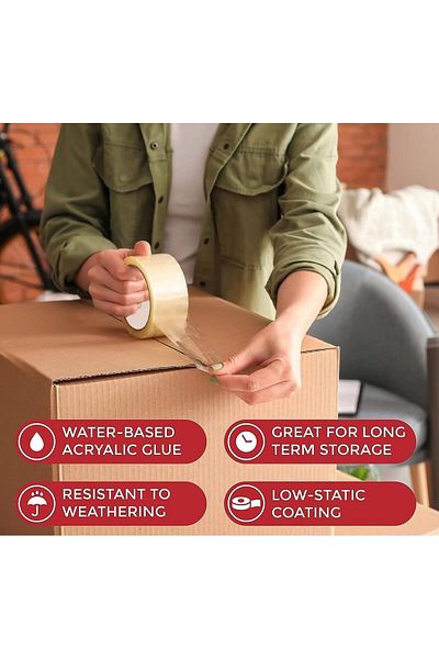 erorex 6 Pcs Clear Packing Tape Strong Heavy Duty Packaging Tape Strong Adhesive Tapes For Shipping