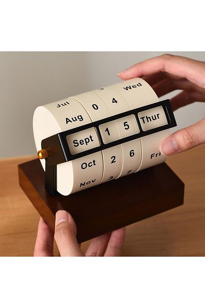 erorex Wheel Perpetual Calendar Rotating Calendar Desktop Ornament Calendar Inspirational Perpetual