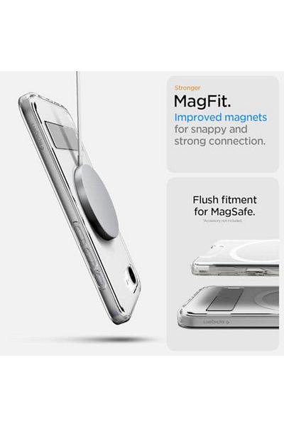 Spigen Spigen Ultra Hybrid S MagFit for iPhone 16e cover with Kickstand [MagSafe compatible] - Clear White