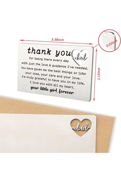 erorex Thank You Dad Engraved Wallet Card Inserts Dad Gifts From Daughter Father'S Day